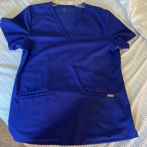 Figs Deep Royal Blue Casma Top M